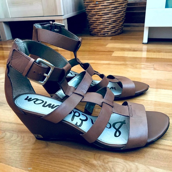 SAM EDELMAN tan women’s wedge sandals - SIZE 10 - Picture 3 of 9